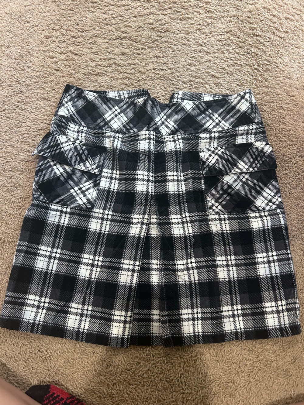 Ann Taylor Loft twee gothic Black & White Plaid Mini Skirt